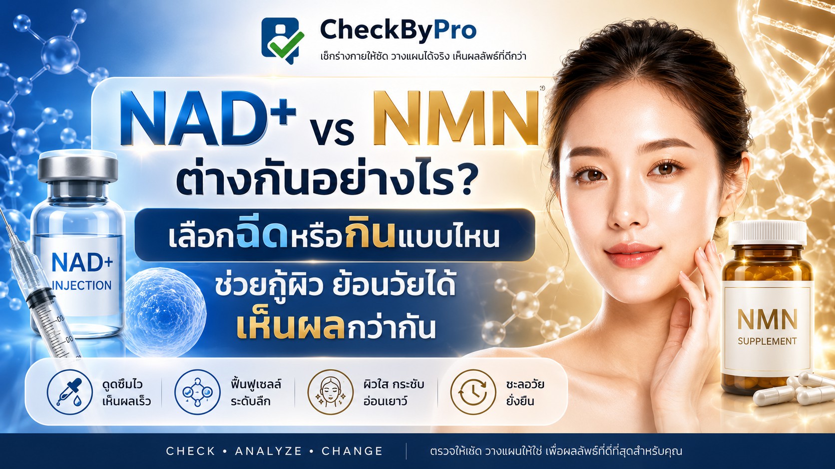 ชะลอวัยระดับเซลล์: NAD+ vs NMN ต่างกันอย่างไร?