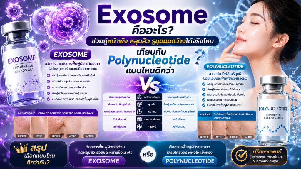 Exosome คืออะไร? ช่วยกู้หน้าพัง หลุมสิว รูขุมขนกว้างได้จริงไหม เทียบกับ Polynucleotide แบบไหนดีกว่า